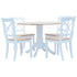 Maison Madeleine -  5 Piece Dining Set Solid Rubber Wood White and Brown